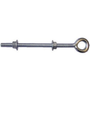 Welded ZP Steel Eye Bolt 200mm 8 Inch X 3/8 Inch With Nuts & 2 Washers