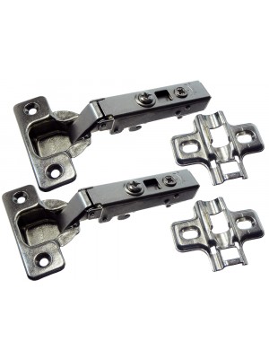 2 x SLOW CLOSE CONCEALED CUPBOARD HINGES 110 degree BZP STEEL