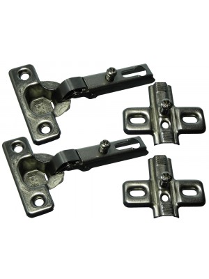 2 x SCREW ON MINI CONCEALED CUPBOARD HINGES 95 degree WITH SCREWS BZP