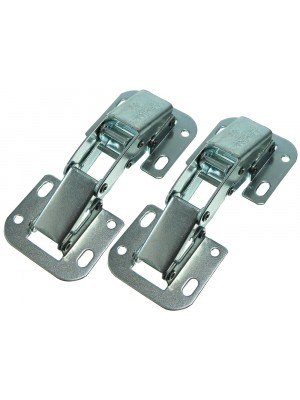 2 x EASY FIT CABINET CUPBOARD HINGES UNSPRUNG WITH FIXING SCREWS BZP