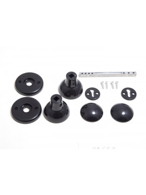 Black Plastic Mortice Door Knob Set With Fixings And Spindle