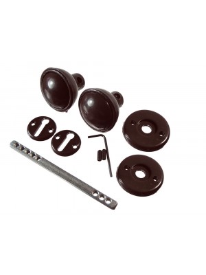 Plastic Mortice Door Knob Set With Spindle & Fixings Brown 