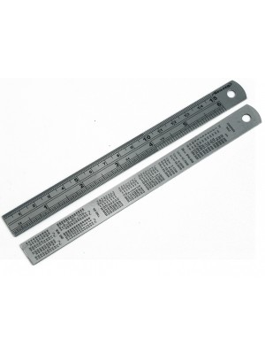 Nielson 6 Inch 150mm Stainless Steel Rule Conversion Table On Back 