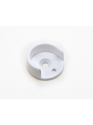 White Round Style Plastic Rod Rail Socket 16mm 5/8 Inch Int. Dia.