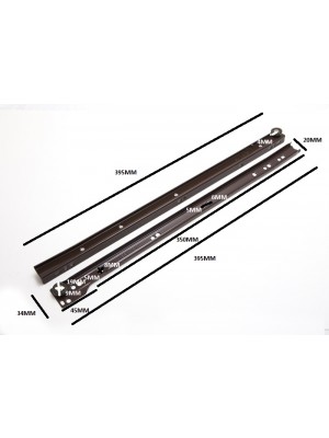 Pair Of Drawer Runners Self Closing Bottom Fix Brown Size 400mm