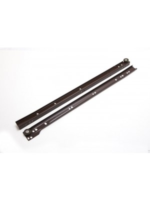 Pair Of Cabinet Drawer Runners Self Closing Bottom Fix Brown 450mm