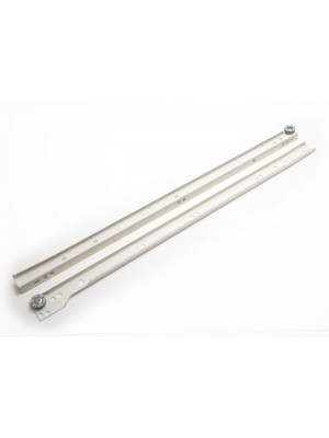 Pair Of Metal Drawer Runners Self Closing Bottom Fix Cream 500mm