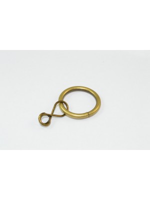 Curtain Pole Rings Loose Eye Brass Antique Effect Id 20mm - Od 26mm
