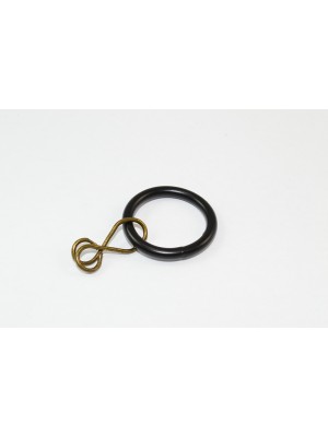 6 x CURTAIN ROD POLE RING LOOSE EYE BLACK STEEL ID 20mm - OD 26mm