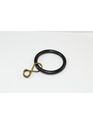 6 x BLACK STEEL LOOSE EYE ID ROD RINGS FOR DRAPE CURTAINS 25mm - OD 32mm