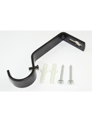 Curtain Drape Pole Rail Rod Support Bracket Black Steel 28mm