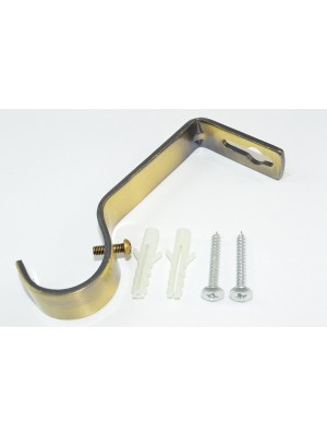 Antique Brass Effect Steel Curtain Rod Rail Support Bracket 28mm