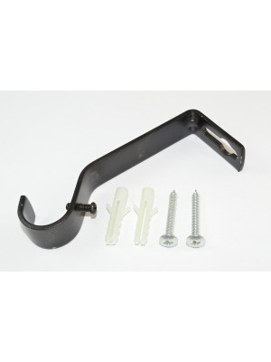 Rod Rail Support Bracket For Curtain Poles Black With Screws 19mm