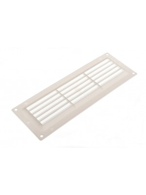 White Plastic Fixed Air Vent Louvre Grille Cover + Flyscreen 9 X 3