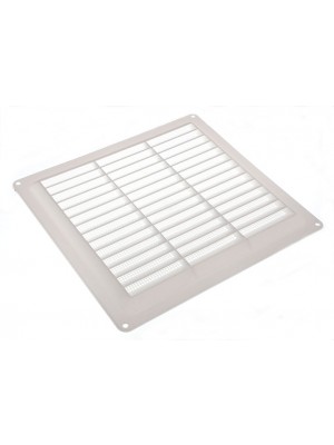 White Plastic Fixed Air Vent Louvre Grille Cover + Flyscreen 9 X 9