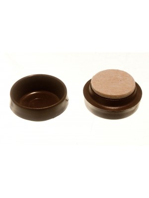 Castor Cups Floor Protector Gliders Small Brown With Felt Pads 45mm