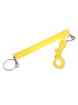 YELLOW PLASTIC SPIRAL RECOILING KEY RINGS