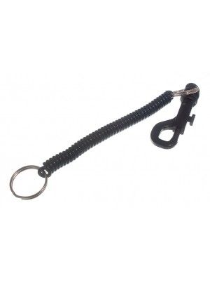 BLACK PLASTIC SPIRAL RECOILING KEY RINGS