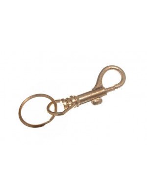 Hipster Key Rings EB Brass Plated Sprung Steel 70mm ( 2.75 Inch ) 