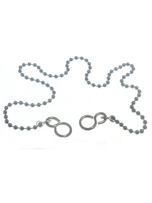 10 x BATH BASIN SINK BALL PLUGS CHAIN CHROME PLATED STEEL 450MM 18"