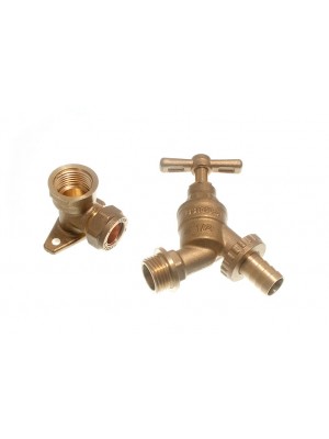 Outdoor Brass Hose Union Tap With Wall Elbow