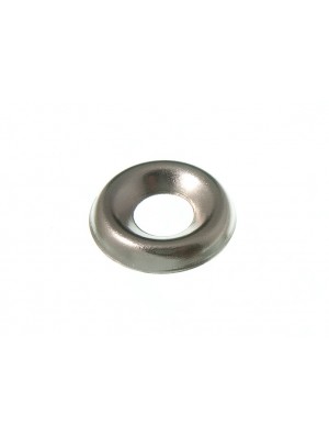 SCREW CUP SURFACE FINISHING WASHERS NO. 8 CHROME PLATED STEEL