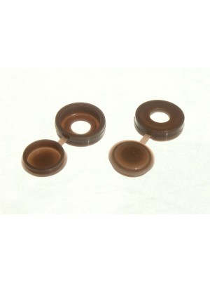 Screw Caps With Hinged Covers To Fit No. 6 & No. 8 Screws Brown 