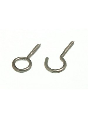 (10 Of Each) Curtain Wire Hooks And Eyes 23mm X 2mm Np
