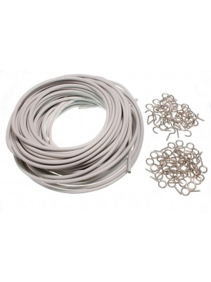 1 Metre Length Of Curtain Wire With 1 Hook And 1 Eye