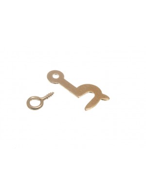 Side Hook 25mm Left Hand Brass Plated Steel With Eye