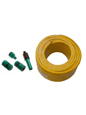 100 Metre Pro Garden Hose Pipe Anti Kink + Hozelock Compatible Connectors