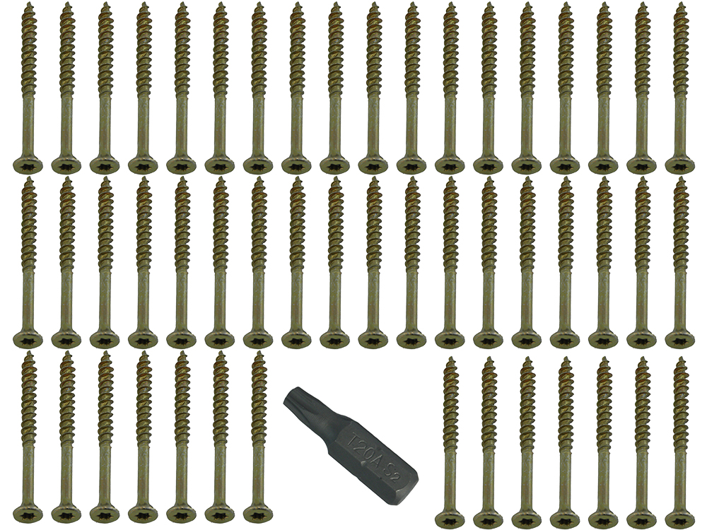 Product Image 5,000 X Torx - Fast Screws Csk Easy Woodscrew Yzp + Free Bit 4.5 X 30