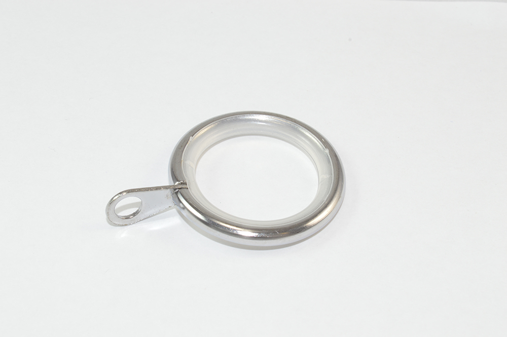 Product Image 100 X Silent Curtain Pole Rod Rings Fixed Eye Chrome Id 25mm - Od 32mm