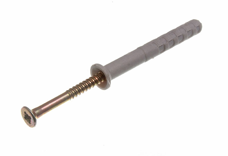 Product Image 250 X Nylon Hammer In Frame Fixings Masonry Plugs &Amp; Screws M6 X 50mm