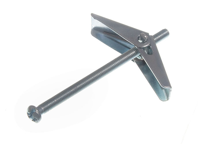 Product Image 50 X Plasterboard Spring Toggle + Screws Hollow Wall Anchors M3 X 50mm