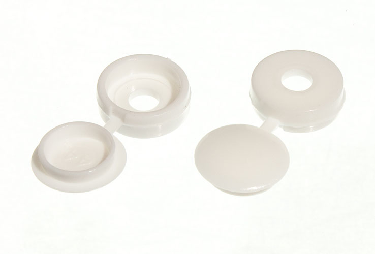 Product Image 120 X Screw Caps With Hinged Covers To Fit No. 6 &Amp; No. 8 Screws White